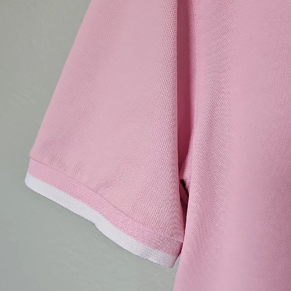 Puma Pink Men's Golf Polo Arnold Palmer invitational Signature Tipped Medium - Picture 5 of 9